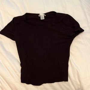 Plain black crop top